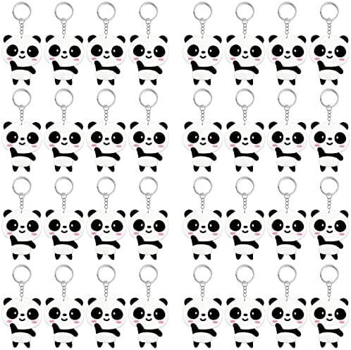 Elecrainbow 40 Опаковки Ключодържатели във формата на Панда, за подарък, за партита на тема Панди, Подарък за Любителите