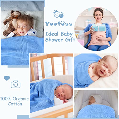 Бебешки одеала Yoofoss - Вязаное одеало от памук, 30 x 40, Дышащее Уютно одеало Унисекс за промяна на тампон в детска количка за Новородени, бебета, деца, момчета и момичета