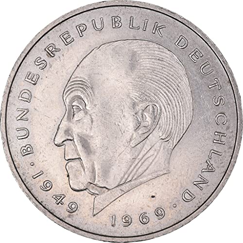 1969-1987 Монета в 2 германската марка с образа на Конрад Аденауэра, Първия модерен канцлер на Германия. 2 Немска марка, Оценени от Продавача За условията на лечение
