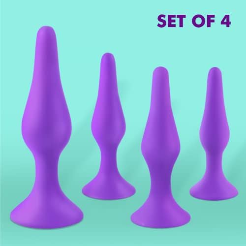 Тренировъчен комплект за анални контакти - Силиконови играчки за анален секс за начинаещи и Напреднали - Стартов комплект за анални контакти, за жени и за мъже - Мек