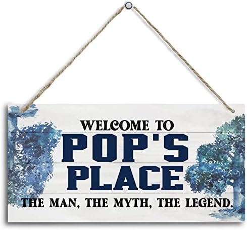 Реколта Табела Добре дошли в Pop's Place с участието на Човек, Мит, Легенда, Дървен Декор, Подвесная Дървена Табела
