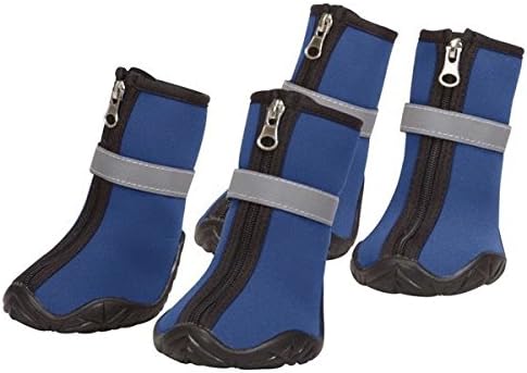 Зимните неопренови обувки за кучета Zack & Zoey със защитно подметка за защита на лапите - Изберете червено или синьо и размер (XLarge - 3½ L x 3 W 5 H синьо)