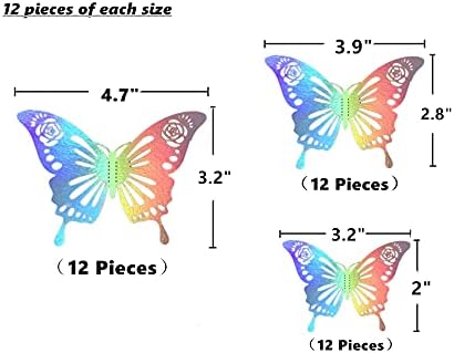 36 БР. Кухи обемни цветни стикери за стена с пеперуди, топперы за торта с пеперуди, декорация във формата на пеперуди,