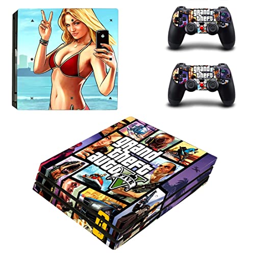 За PS4 PRO - Играта Grand GTA Theft And Auto Стикер на кожата PS4 или PS5 За конзолата PlayStation 4 или 5 и контролери Vinyl Стикер DUC-5592