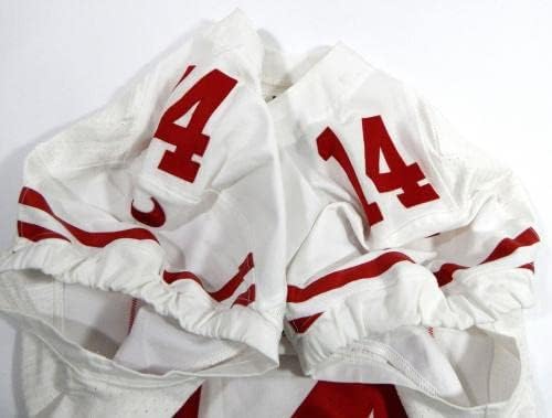 Сан Франциско 49ерс Джером Симпсън #14 Използван в играта Бяла Риза 40 15 - Използваните В играта тениски NFL без подпис