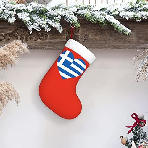 Сладък Варфарин Любов Гръцки Флаг Коледен Отглеждане На Коледна Украса Класически 18 Инча(А) А) Камина, Окачен Чорап