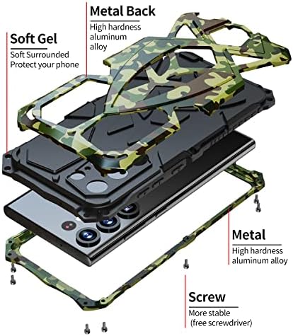 за Samsung S23 Ultra case твърда Метална броня, която е съвместима с Galaxy S23 Ultra 5G 2023, калъф за телефон, чифт