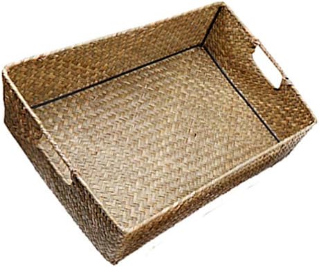 Housoutil 1 бр. кошници за съхранение на водни зюмбюли, Ракита кошница с дръжки за носене, Декоративна Правоъгълна от
