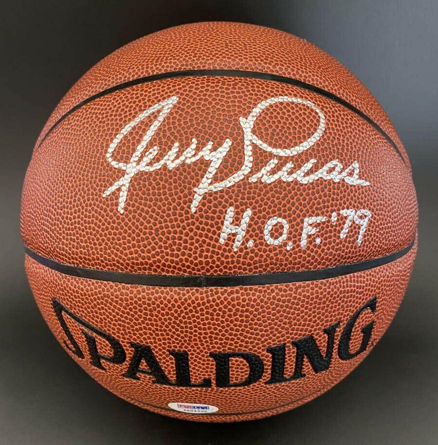 Джери Лукас ПОДПИСА Баскетболен вход-изход + HOF 79 Knicks Рояли ITP PSA / DNA С АВТОГРАФ - Баскетболни топки с автографи