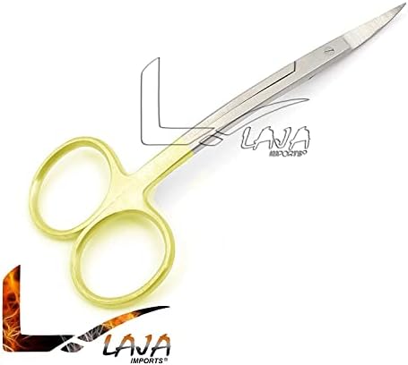 LAJA Внася ножици 5,5 с двойно Извити златни дръжка Lagrange с инкрустации от волфрамов карбид, много остри и силни