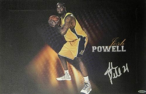 Платно 13х20 с Автограф на Джош Пауъл Лос Анджелис Лейкърс с топката UDA - Изкуството на НБА с Автограф