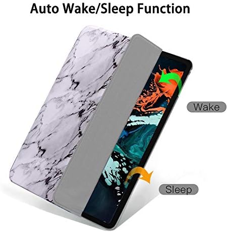 CLARKCAS за iPad Pro 12,9 Калъф Мрамор, [Автоматично събуждане / заспиване] Трикуспидалната Лек Тънък Защитен калъф
