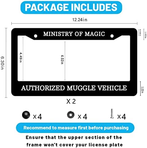 2 Опаковки Рамка за Регистрационен номер на Разрешение от Министерството на Магията Маггловского на превозното средство,