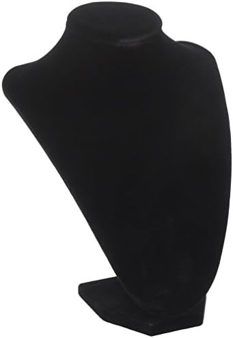 Adorox Черно Бархатное Колие Окачване Верига Бижута Бюст Дисплей Притежателя Поставка (1, Черен)
