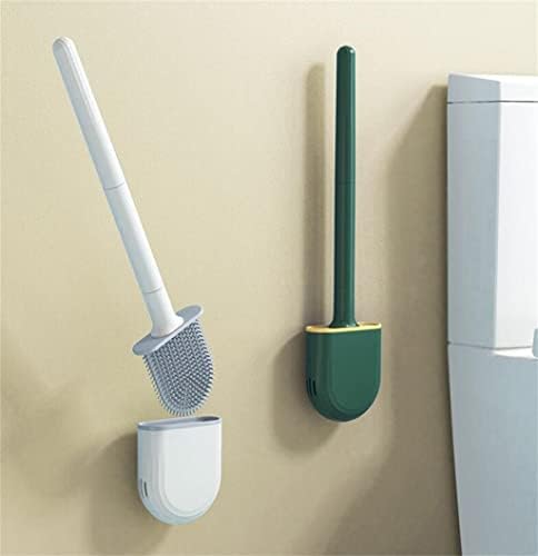 CDYD Силиконовата четка за тоалетна с плоска глава, Гъвкав, с монтиран на стената Инструмент За Съхранение, Комплект четки за почистване на тоалетната чиния, на Прите