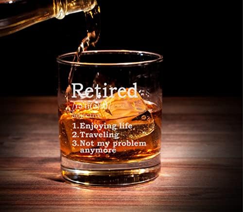 Чаша за уиски NeeNoNex Definition на пенсия Забавен и Чудесен Подарък за Пенсионирането на Колегите си, на