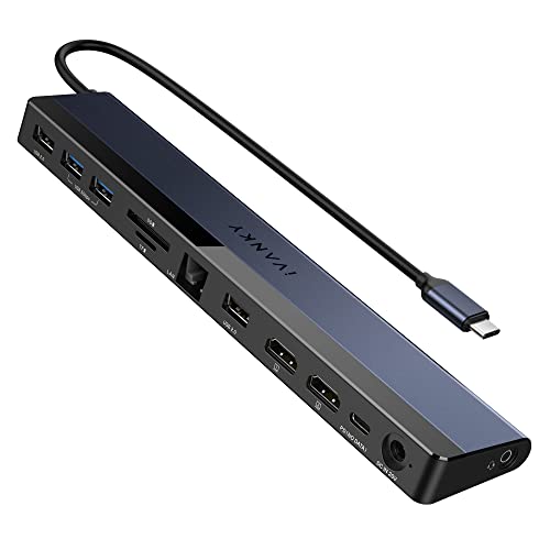 Докинг станция iVANKY 12-в-1 USB C с адаптер на захранване и кабел 4K, HDMI-HDMI дължина от 6 фута