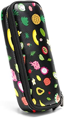Тропически Плодове, Цветни 84x55 инча Кожен молив случай Дръжка за Чанта с Двоен Цип Канцелярская Bag Чанта За Съхранение за Учебната Работа на Офис Момчета Момичета