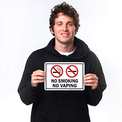 Знак за да Не се пуши, не се къпят, (4 опаковки) 10x7 инча, Алуминий 0,040 без ръжда, устойчив на избледняване, Направено в САЩ компания Sigo Signs