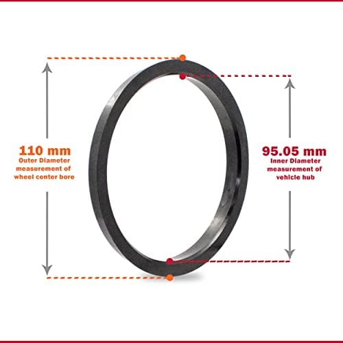Джанти аксесоари Комплект от детайли от 4 Центрирующих пръстените на главината с диаметър от 110 mm до 95,05 мм, поликарбонат