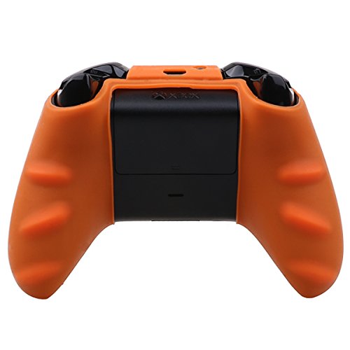 Силиконов калъф YoRHa Skin Case за Microsoft Xbox One X и Xbox One S Controller x 1 (оранжев) с дръжки Pro за палеца, 8 бр.
