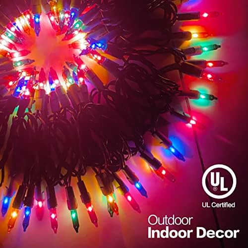 vanpein Разноцветни Коледни светлини от лампи с нажежаема жичка, 4 ОПАКОВКИ 21,2 метра 100 Грама Мини Коледни Гирлянди,