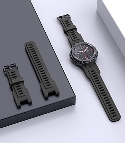 Спортен каишка MoKo, Съвместим с Huami T-Rex/T-Rex Pro, Мек Силикон каишка за часовник, Регулируем Взаимозаменяеми каишка за