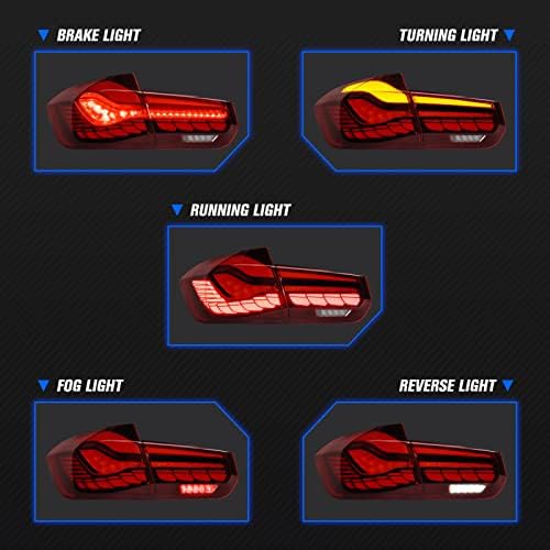 OLED-Задна светлина, задни стоп-сигнали за 4-врати седан на BMW F30 F80, 2014-2019 BMW серия 3 M3, 2012-2018 320i/328i/330i/335i/340i/345i/xDrive,