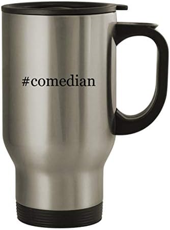 Подарък дрънкулки comedian - Пътна Кафеена Чаша с Хэштегом от Неръждаема Стомана с тегло 14 грама, Сребрист