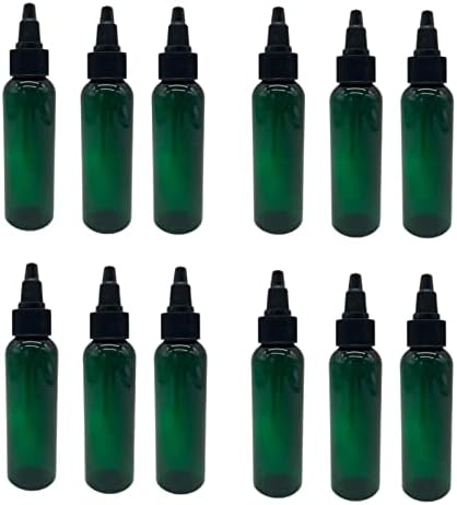 2 грама Зелени пластмасови бутилки Cosmo - 12 опаковки на Празни бутилки за еднократна употреба - Не съдържат BPA - Етерично масло - Ароматерапия | Черна Закручивающаяся д?