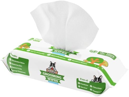 Кърпички за грижа за кучетата Pogi's - 100 кърпички за кучета за почистване и ароматизация - Хипоалергенни кърпички на растителна основа за кучета, кученца Кърпички за б