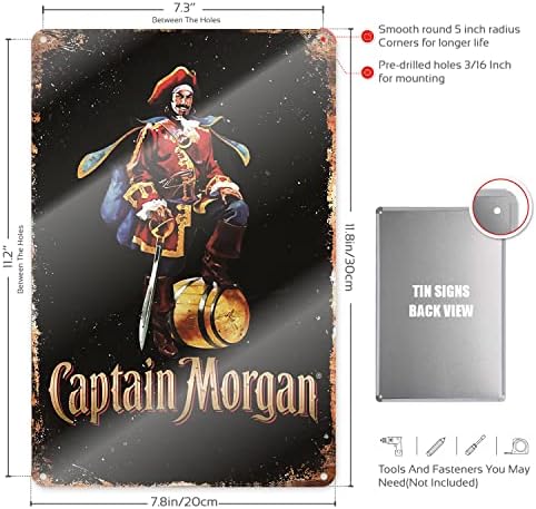 Новост е Забавна Табела Капитан Морган, Реколта Метална Лидице Табела, Стенни Табели, Плакат за Домашно Баня и