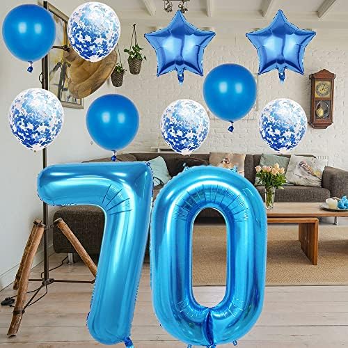 Украса за 98-ия рожден ден, Аксесоари за Партита, Син балон с номер 98, 40-Инчови Гигантски балони от mylar от фолио 98-то
