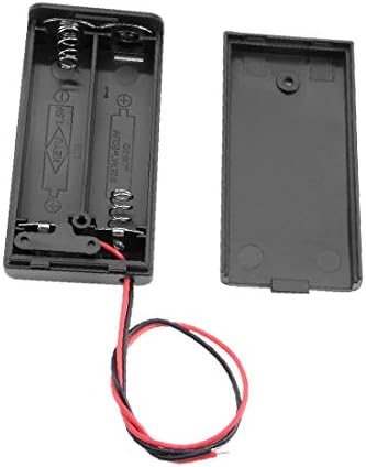 Пластмасов куфар за съхранение на X-DREE, Кутия, Държач с кабелен покритие за 2 батерии тип АА 3 (Caja de almacenamiento