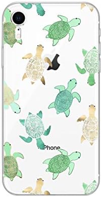 Калъф FancyCase за iPhone XR (6,1 инча)-Стилен дизайн във формата на костенурка, Плажен модел с океанскими животни, Гъвкав защитен