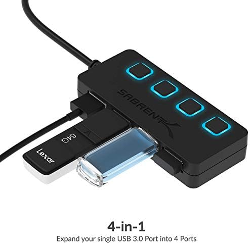 Удлинительный кабел USB 3.0 с дължина 10 метра 22AWG черен цвят от мъжете за една жена и 4-пристанищен възел, USB 3.0
