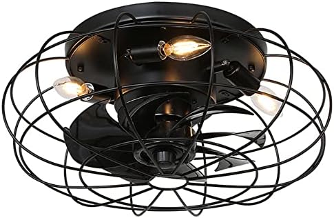 Вентилатори CATA-МЕДИКА със Светъл цвят Матово Черен вентилатор на тавана Комплект осветителни тела с 4 лампи Осветителни тела за фермерска къща, вътрешен/външен мон