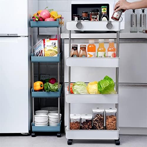 ZLXDP Кухненска количка за 3/4-нива Количка за закуски в Спалнята, Рафтове за съхранение в Банята на колела, на Застояла