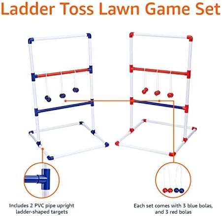 Игри набор от Basics за хвърляне на стълби на открито с мек калъф за носене - 22 x 26 x 38, червено и синьо