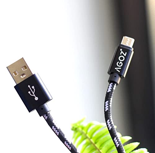 Кабел за бързо зарядно устройство AGOZ с оплеткой Micro USB за Wahoo Elemnt Roam V1, Wahoo Elemnt Болт V1, Garmin Edge 530, Garmin Edge 830, GPS-велокомпьютера Тежкотоварни кабел за зареждане Кабел (4 фута