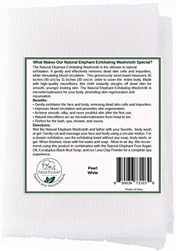 Натурална Отшелушивающая гъба Elephant Перлено-Бял Японски Скрубер за Душ за Тяло (2 опаковки (2 гъба))