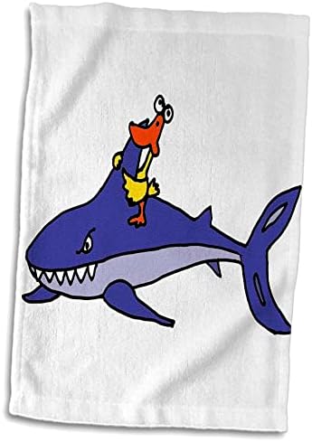 3D - Кърпи с участието на Забавна Жълта уточки, катающейся на плажа с акули (twl-243481-3)