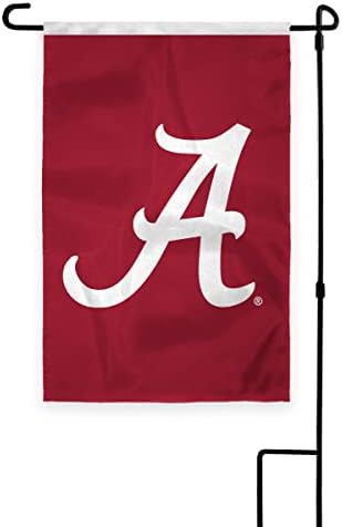 Градински знамена с логото на Алабамского университет Crimson Tide Script A - 200D найлон с двустранно принтом размер 12x18