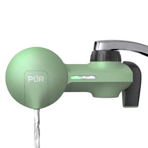 Система за филтриране на вода с прикрепен към кран PUR Plus, Sage – Хоризонтално монтиране на кран за чиста, Освежаваща вода, Смяна на филтър за вода на чешмата PFM310M & Plus Mine
