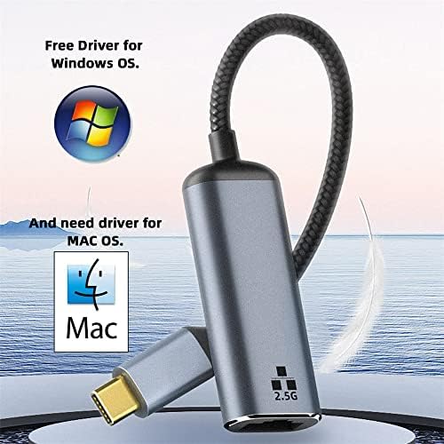 NFHK USB-C Type-C USB3.1 до 2500 Mbit/s 2,5 Gbit/С GBE Gigabit Ethernet Мрежов Кабел LAN Адаптер за Лаптоп