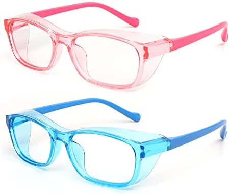 Outray 2 Опаковки на Детски фарове за мъгла, Защитни Очила със Странична Щит и Лещи, Блокиране на Синя Светлина, Очила