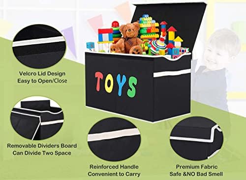 Сандък за детски играчки, YOLOXO, Сгъваеми Здрави Кутии за съхранение с Капак, Много Големи Чекмеджета-Организаторите