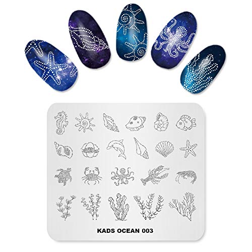 KADS маникюр Штамповая Плоча Ocean Sea Mermaid Серия Нокти stamping plate Модел на Изображението Плоча Nail Art Decoration направи