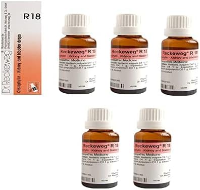Капки На Д-Р. Reckeweg R18 за бъбреците и на пикочния мехур (опаковка от 5 броя), по една за всяка поръчка