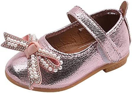 Модел обувки за малки Момичета; Модел обувки Mary Jane; Балетные обувки без стягане; Обувки-лодка за Учебната партита и Сватби (Розови, 3,5-4 години)